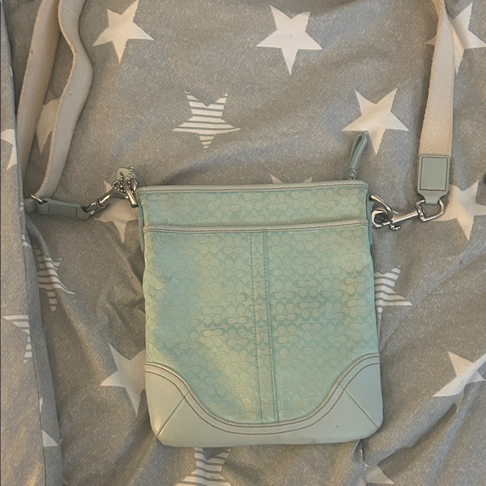 Coach Light Blue Crossbody Bag Vintage 1980’s